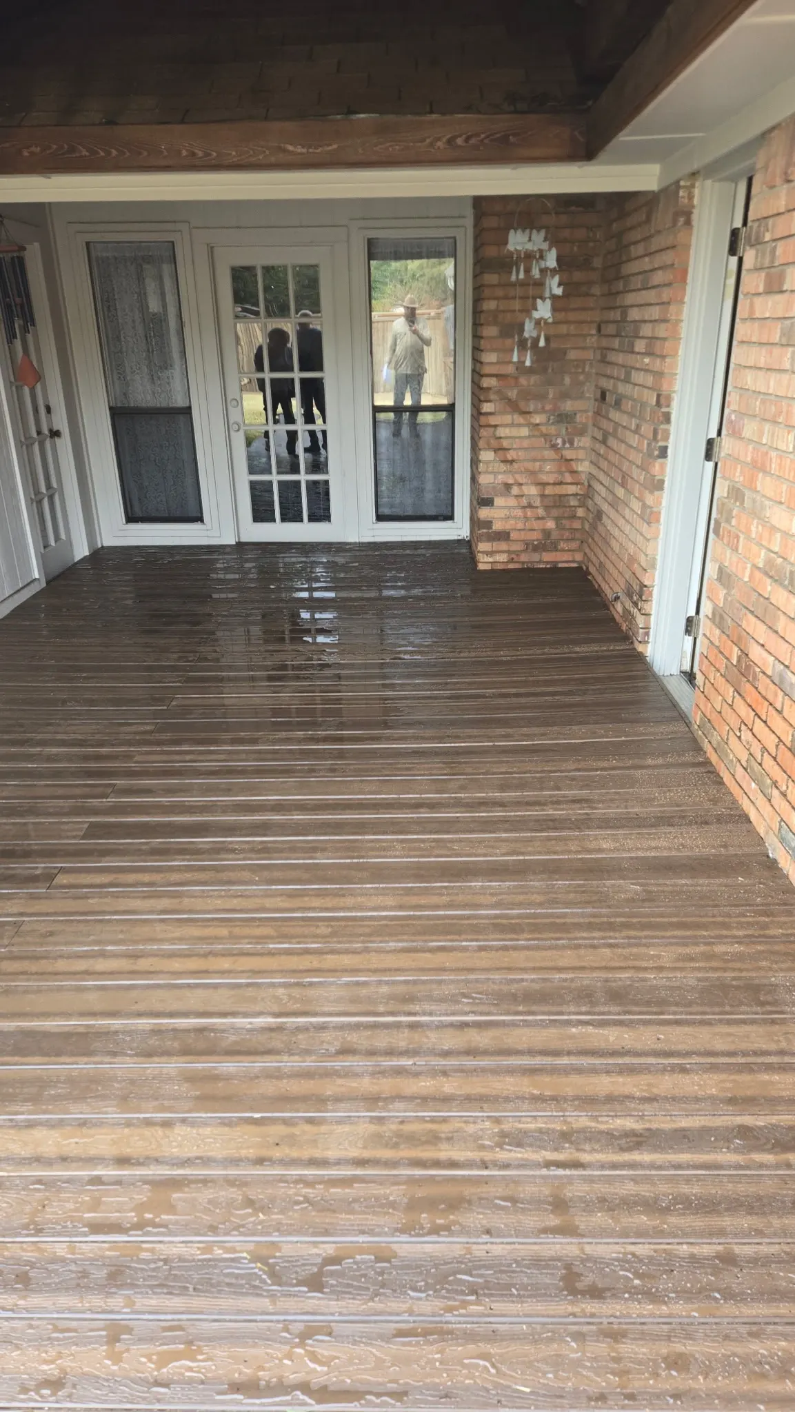 Installed a Composite deck- Color Black Walnut. Cedar gable style patio cover stain color Walnut. — Sachse