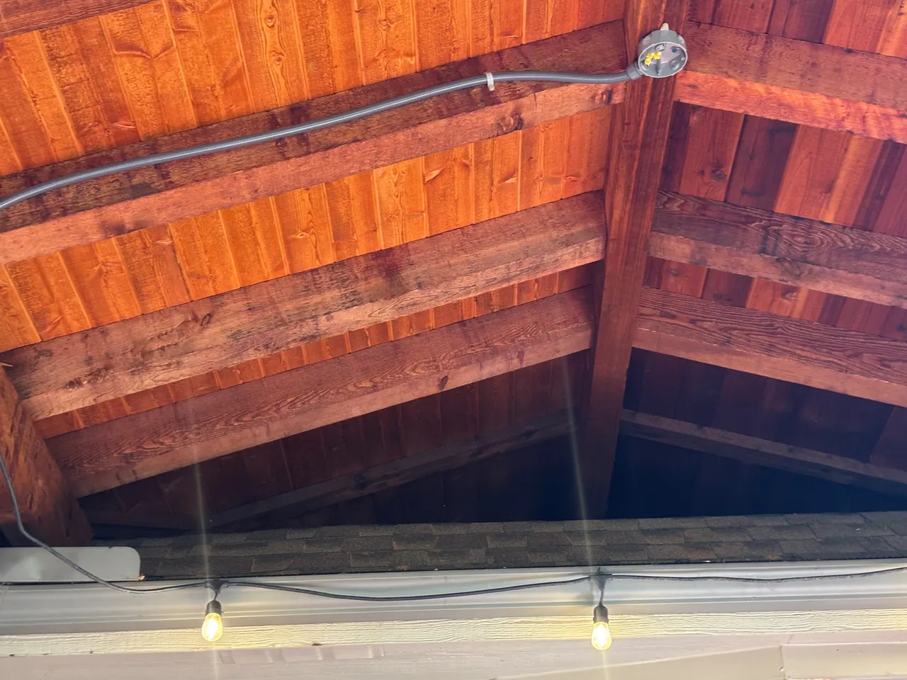 Western red cedar Gable style patio cover — Addison